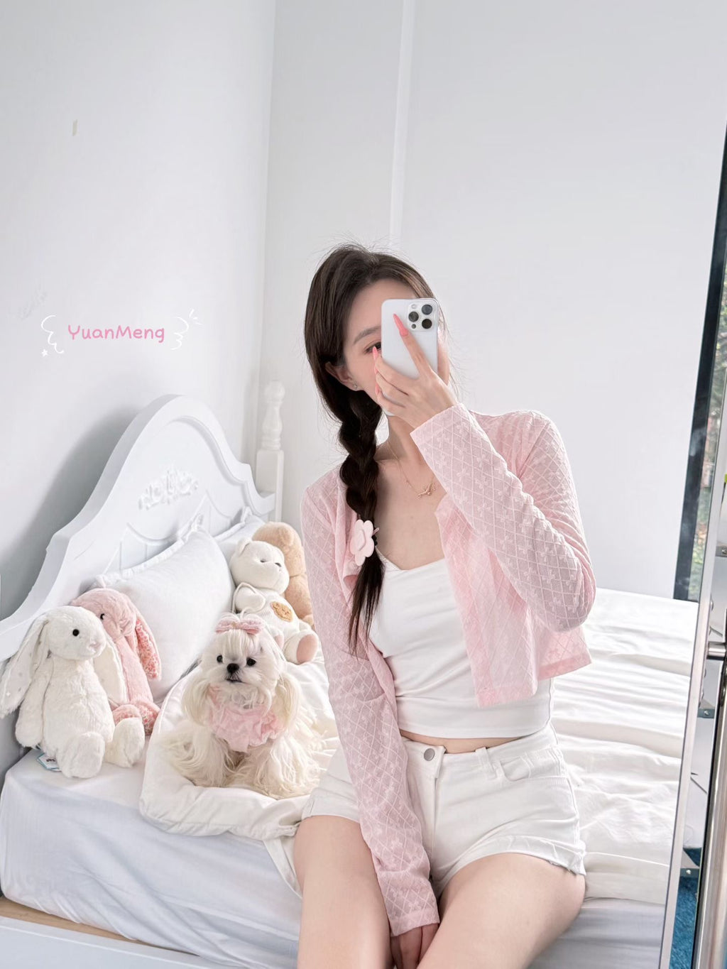 Milky lace matching set