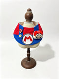 Red and blue overall bib
