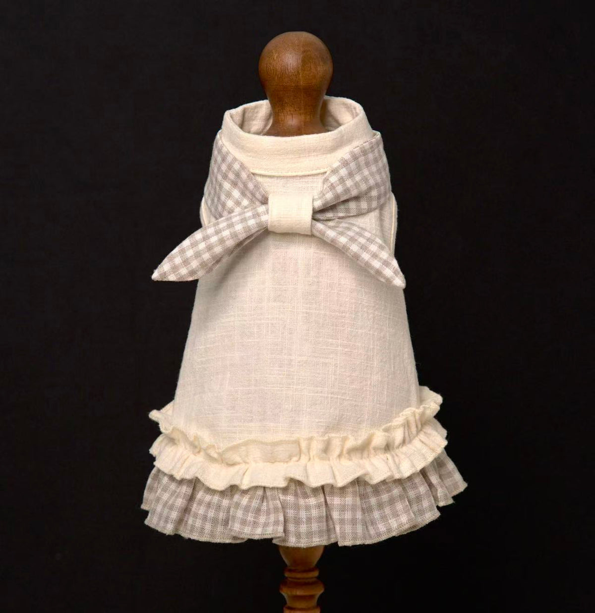 Sunday Paws × Lumiers — Handmade Linen Bow Dress